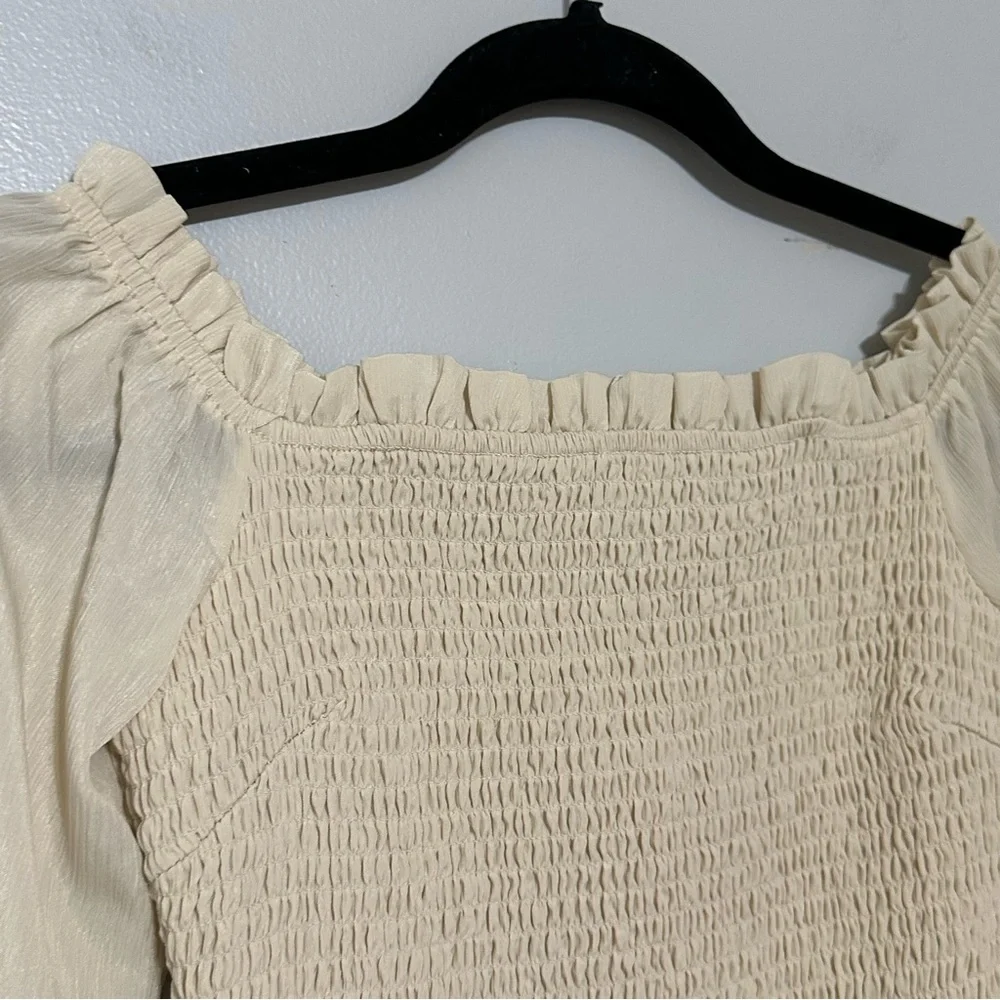 NWT baltic born esther smocked midi dress size x-small in‎ cream